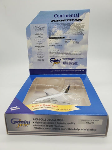 Continental Airlines 737-800  N12216  Scale 1:400
