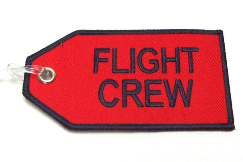 Embroidered Flight Crew Bag Tag-Red/Black
