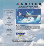 United Airlines 727-200 N7291U 1:400 Scale