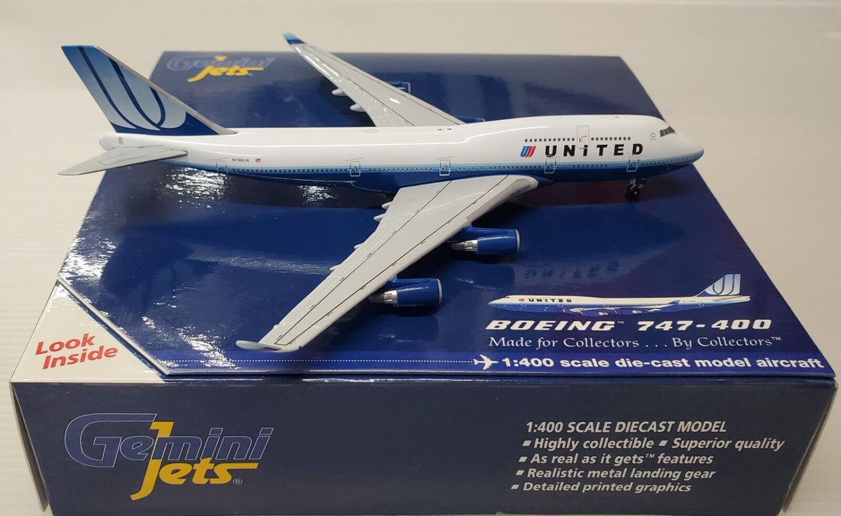 Gemini 1/400 UNITED BOEING 747-400航空機 United Airlines Boeing 747-400 N196UA Gemini Jets 1:400