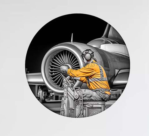 Aircraft Mechanic At Work Decal Stickers