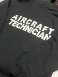 2013 AA Zipped Hoodie Sweatshirt W/ Aircraft Maintenance Text ON BACK  *A&P LICENSE REQUIRED*