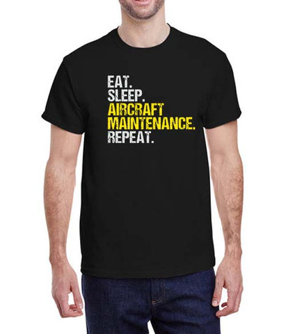 Eat Sleep Aircraft Maintenance Repeat T-Shirt