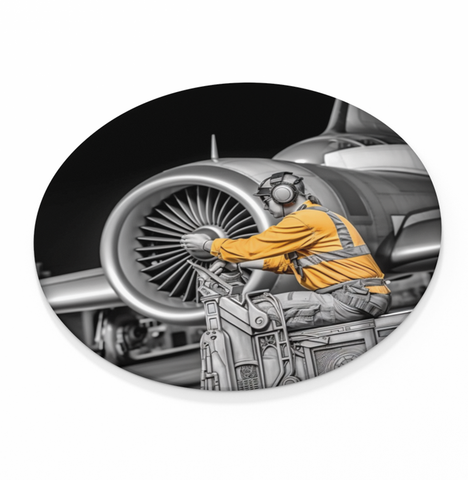 Aircraft Mechanic Round Coaster