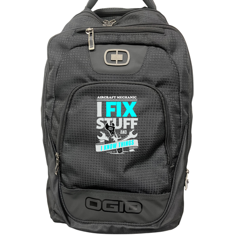 Ogio Rolling Backpack with Aircraft Mechanic Design