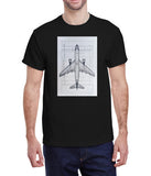 Airplane Blue Print Design - T-Shirt