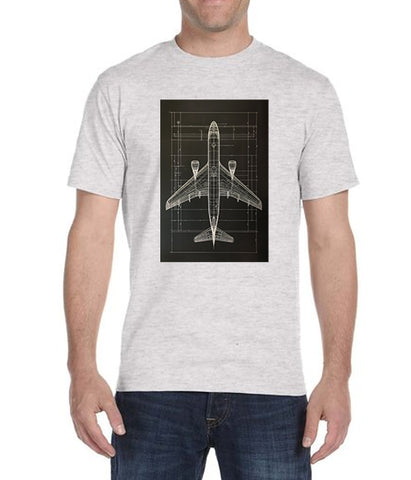 Airplane Blue Print Design - T-Shirt