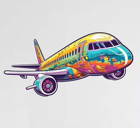 Colorful Airplane Decal Stickers