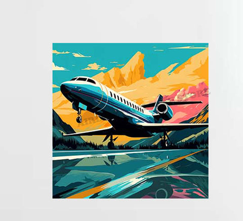 Airplane Landing Art Design Decal Stickers