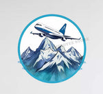 Airplane Flying over Mountains Decal Stickers