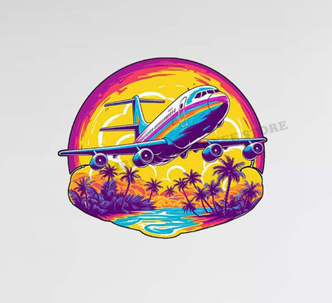 Pop Art Airplane Design Decal Stickers