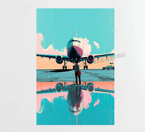 Airplane Reflection Design Decal Stickers