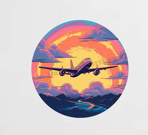 Airplane Sketch Design Decal Stickers