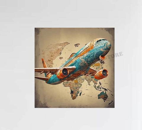 Map Airplane Design Decal Stickers