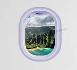 Porthole View Of Hawaiian Mountains Decal Stickers