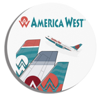 America West Tails Round Magnet