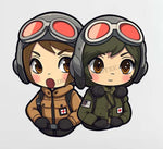 Anime Style Pilot Chibi Decal Stickers