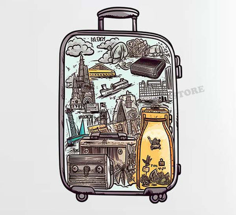 Travel Luggage Filled With Adventure Decal Stickers