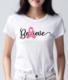BELIEVE Breast Cancer Awareness Lightweight Unisex T-shirt