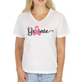 BELIEVE Breast Cancer Awareness Lightweight Unisex T-shirt