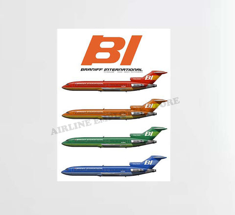 Braniff 4 Planes Decal Stickers