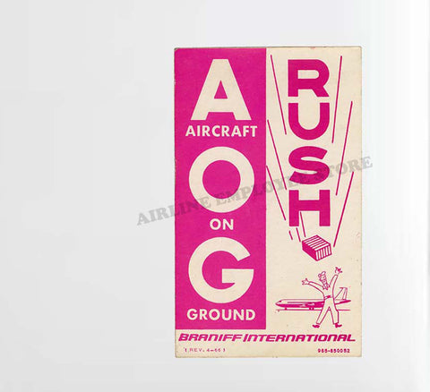 A.O.G Aircraft On Ground Rush Braniff Decal Stickers