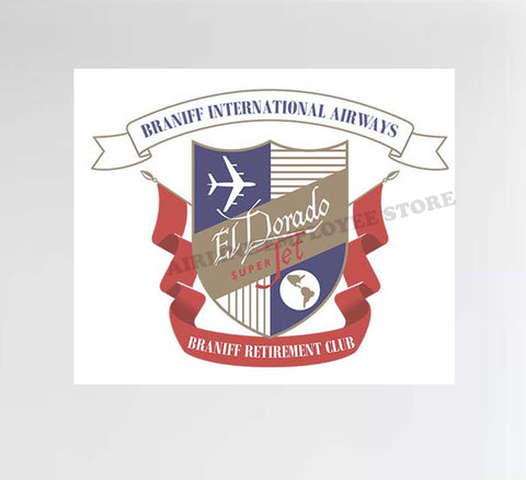 Braniff Retirement Club El Dorado Super Jet Crest Decal Stickers