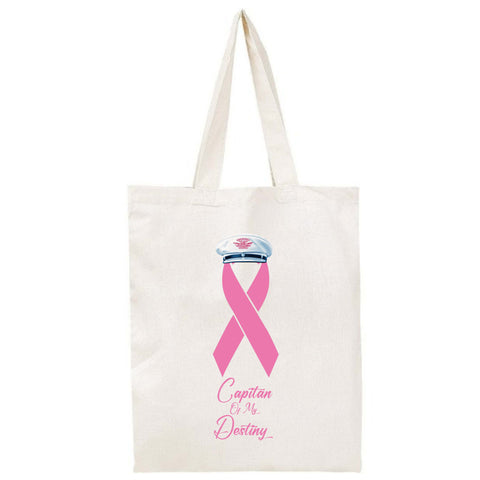 Captain Of My Destiny Breast Cancer Awareness Tote Bag