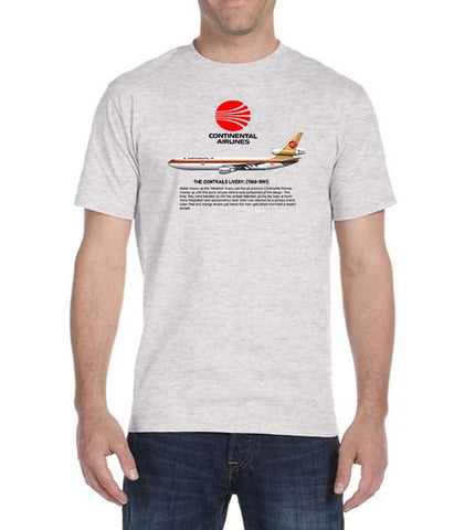 Continental Airlines The Contrails Livery (1968-1991) Historical T-Shirt