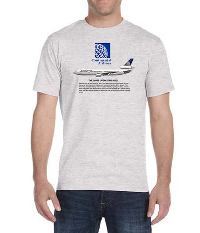 Continental Airlines The Globe Livery (1991-2012) Historical T-Shirt