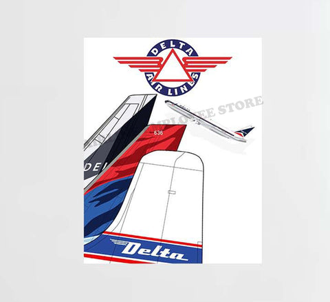 Delta Historical Livery Tails Design Decal Stickers
