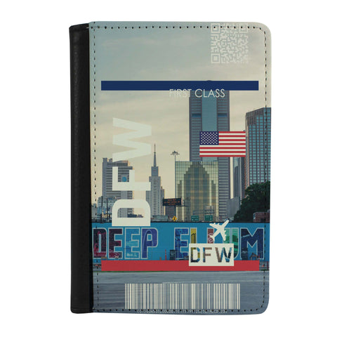 Destination Boarding Ticket - DFW - Passport Case