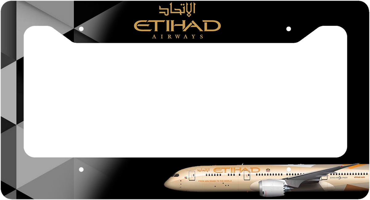Etihad Airlines Colors License Plate Thick Frame Airline Employee Shop