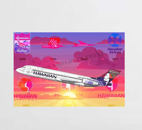 Hawaiian Airlines Livery With Historical Logos Decal Stickers