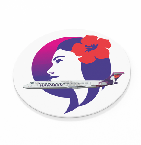 Hawaiian Airlines Logo w/ Livery  -  Round Coaster