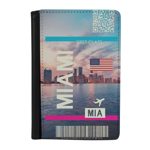 Destination Boarding Ticket - Miami - Passport Case
