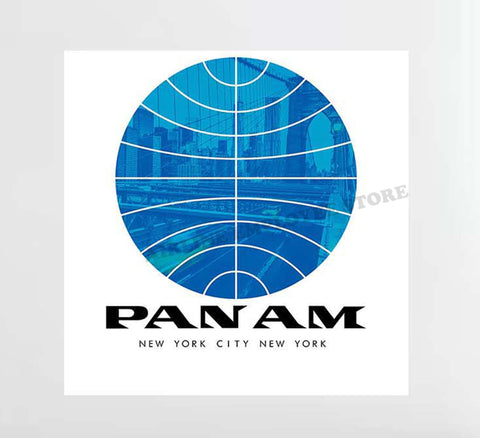 Pan Am Logo City View Decal Stickers
