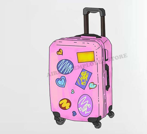 Pink Luggage Bag Design Decal Stickers