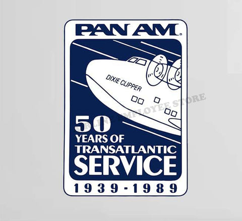 Pan Am 50 Years Of Transatlantic Service 1939-1989 Decal Stickers