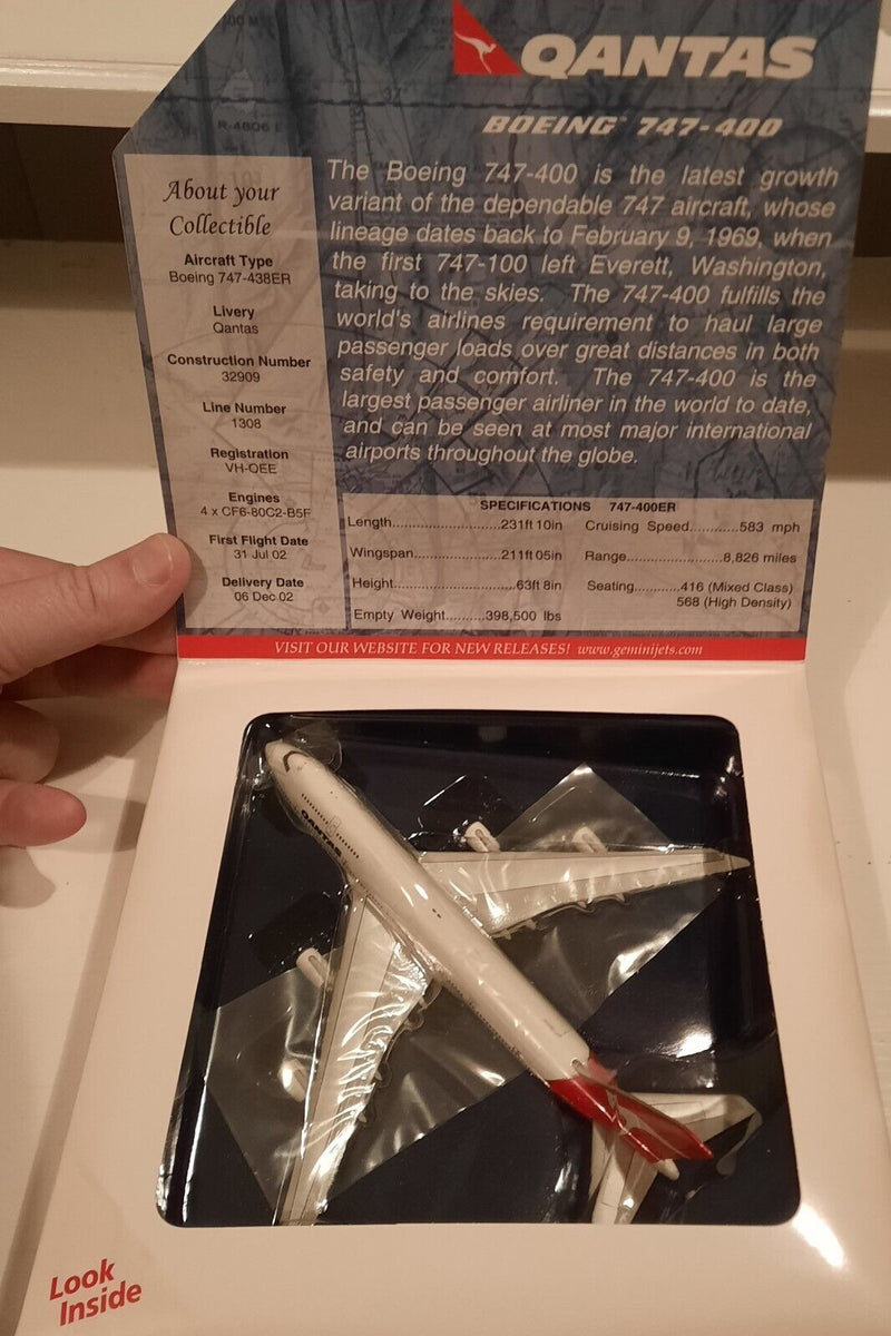 QANTAS Boeing 747-400 VH-OEE Gemini Jets 1:400 – Airline Employee Shop