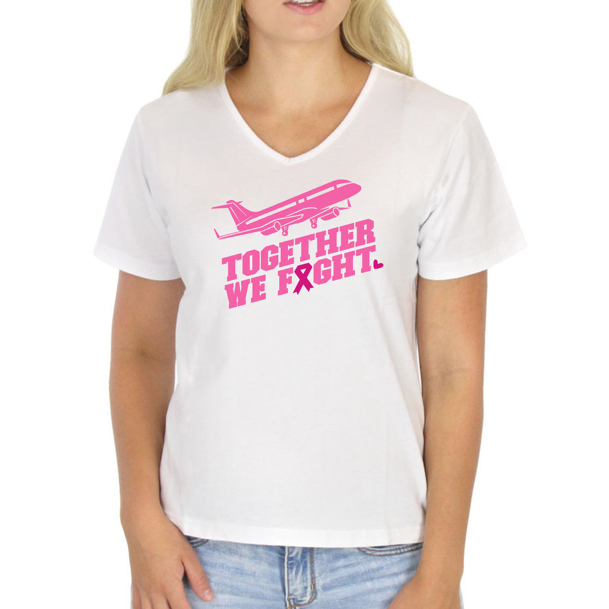 Together We Fight American Football Breast Cancer T-Shirt - Anynee