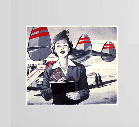 TWA Vintage Flight Attendant Decal Stickers