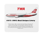 TWA Dual Stripes Livery: 1975-1995 Mousepad