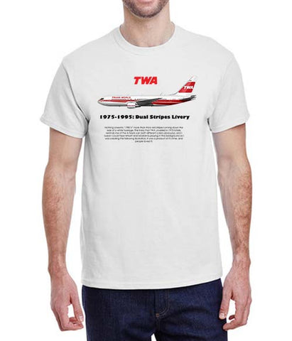 TWA Dual Stripes Livery: 1975-1995 T-Shirt
