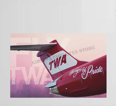 TWA Fly Tail Decal Stickers