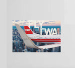 Fly TWA Skyline Decal Stickers