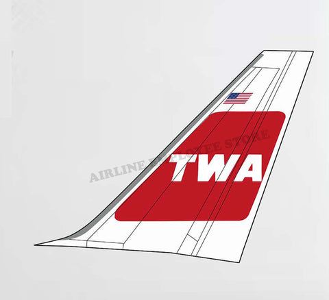 TWA Dual Stripes Tail Decal Stickers