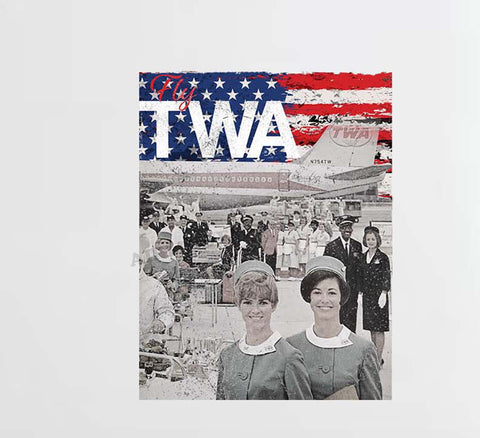 TWA Vintage Flag Decal Stickers