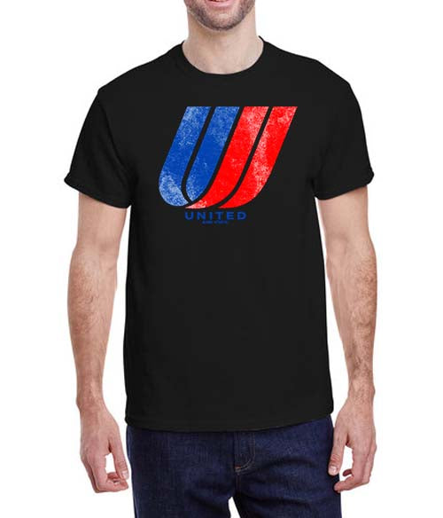 T-shirt Vintage Blanc United Airlines - Taille Petit, Occasion Très Bon état, Motif Avion