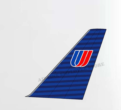 United Airlines Battleship Gray Tail Decal Stickers